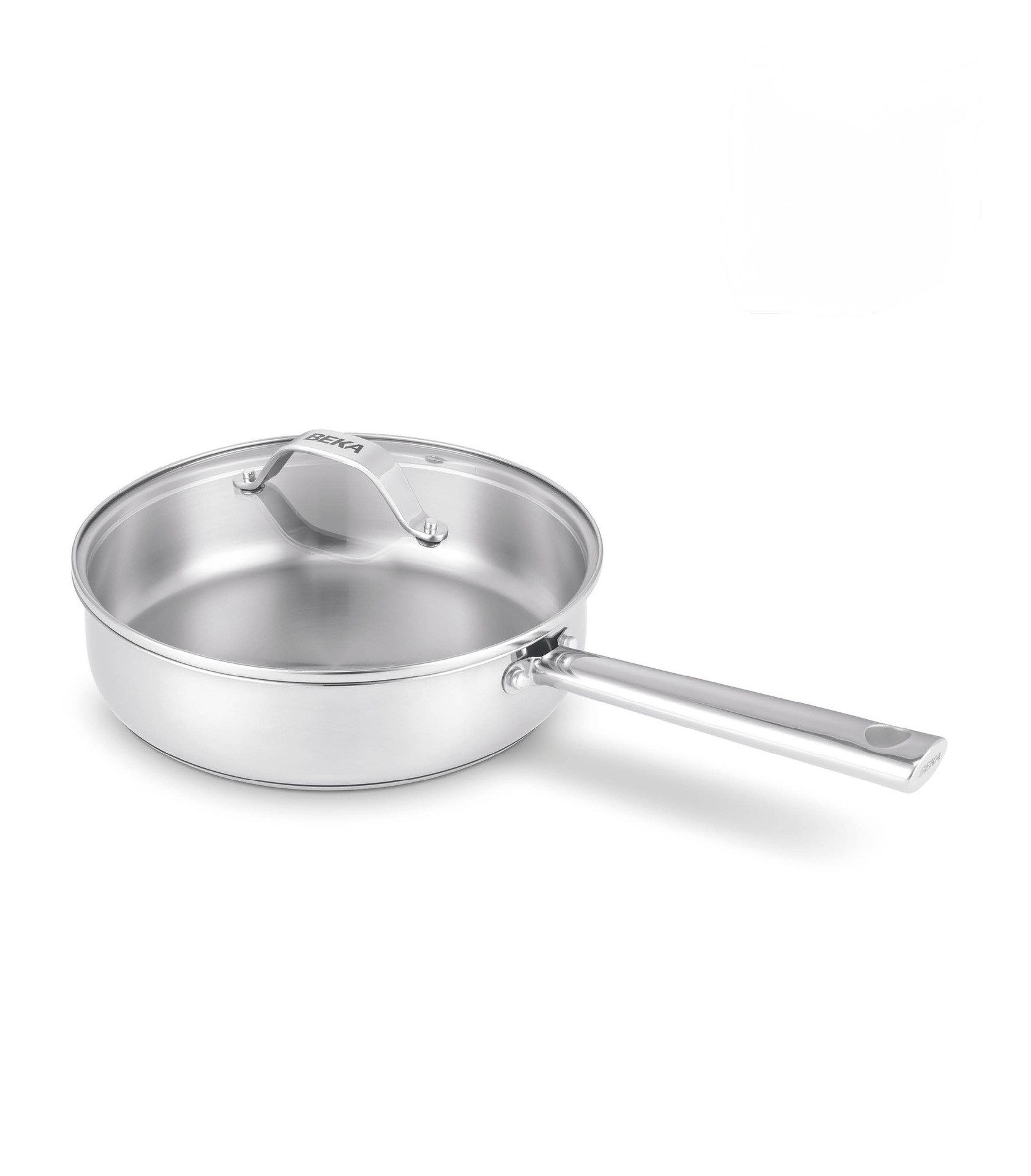 Beka Bratpfanne BEKA CICLA Großraumpfanne mit Seitengriffe und Deckel 24cm
