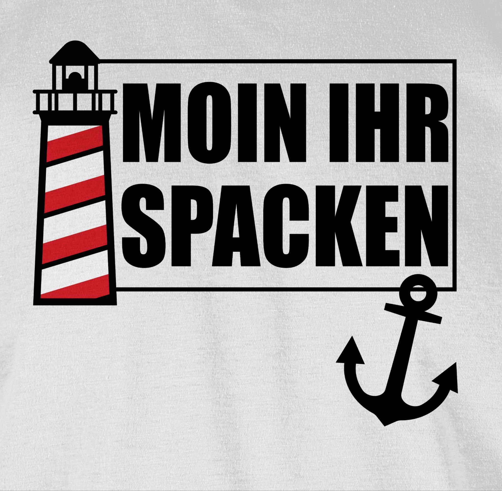 Sprüche Spacken Leuchtturm T-Shirt Weiß Moin Shirtracer Statement 03 ihr