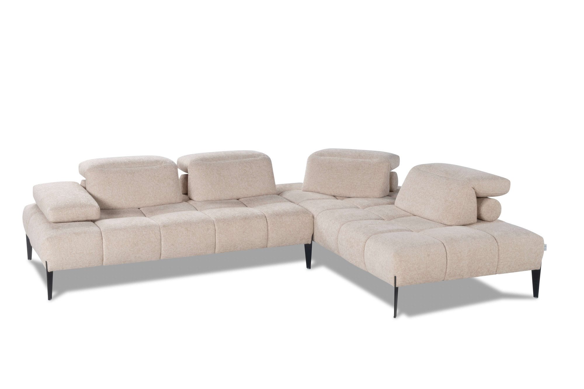 CALIA ITALIA Ecksofa Skyline, Made in Italy, Design-Sofa, L-Form, mit Sitztiefenverstellung, verstellbare Armlehne und Kopfstütze für maximalen Komfort