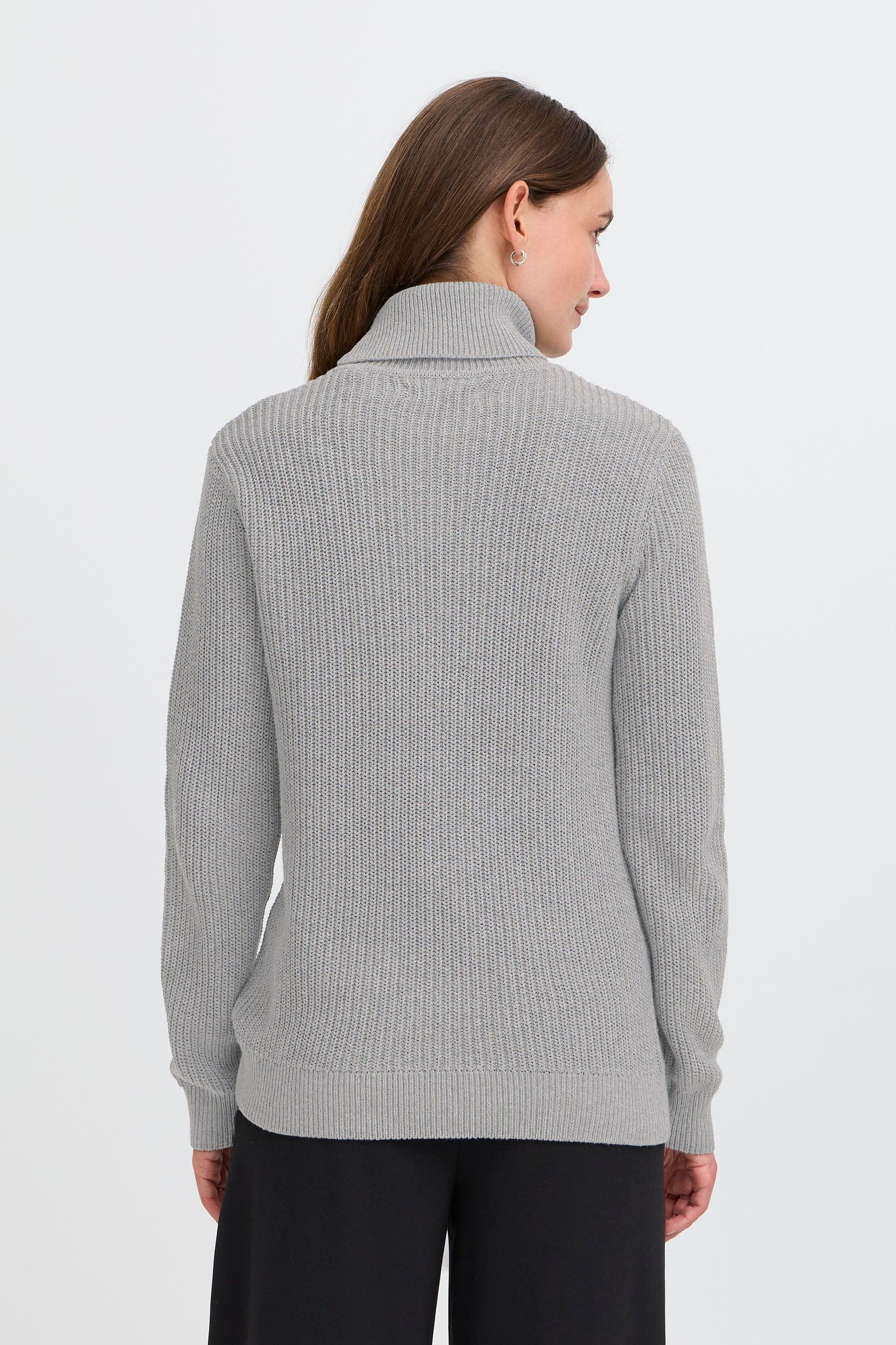 OXMO Rollkragenpullover OXKimse Modischer Rollkragenpullover aus Grobstrick-Qualität