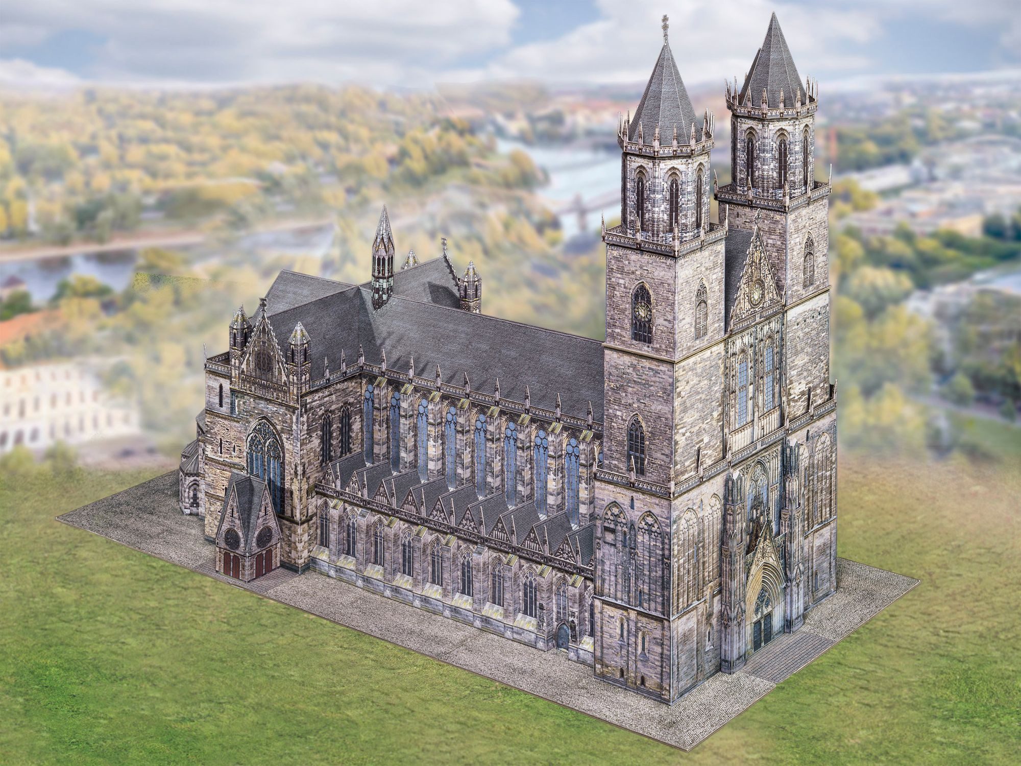 Aue Verlag Modellbausatz Schreiber Bogen Magdeburger Dom