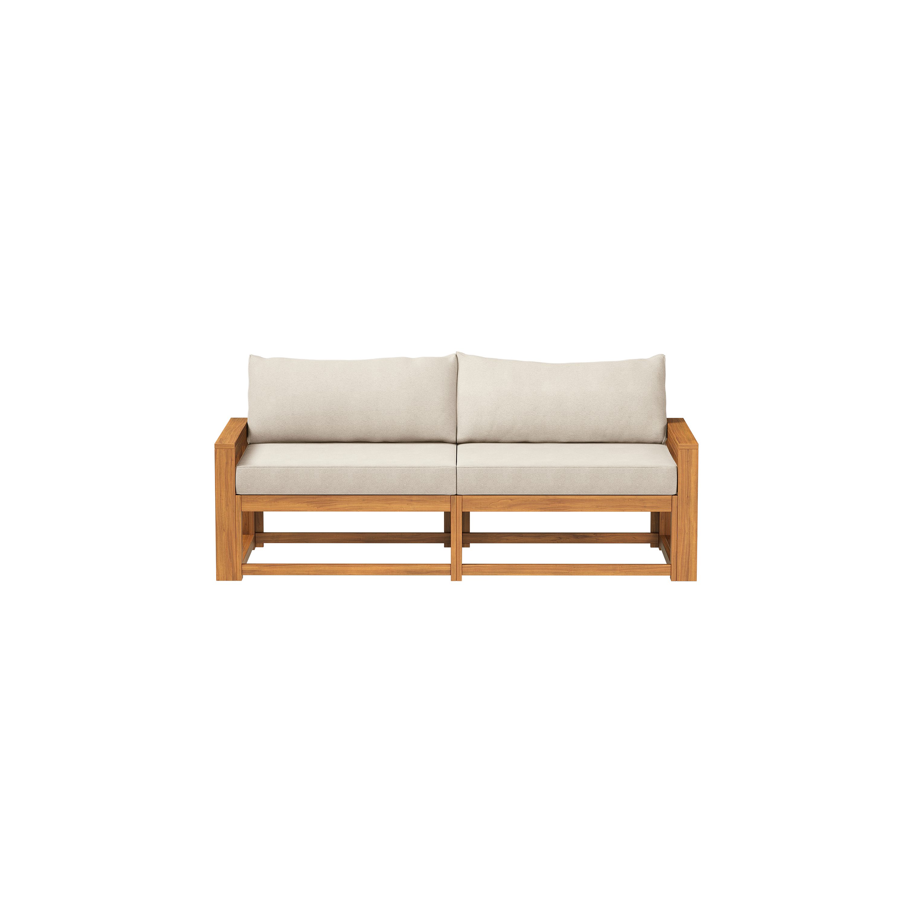 STEELSØN Gartenlounge-Set Mizaru modulares Sofa-Set aus hochwertigem Akazienholz, (Sofabank), Outdoor Sitzgruppe inkl. Auflagen, vielfältige Stellmöglichkeiten