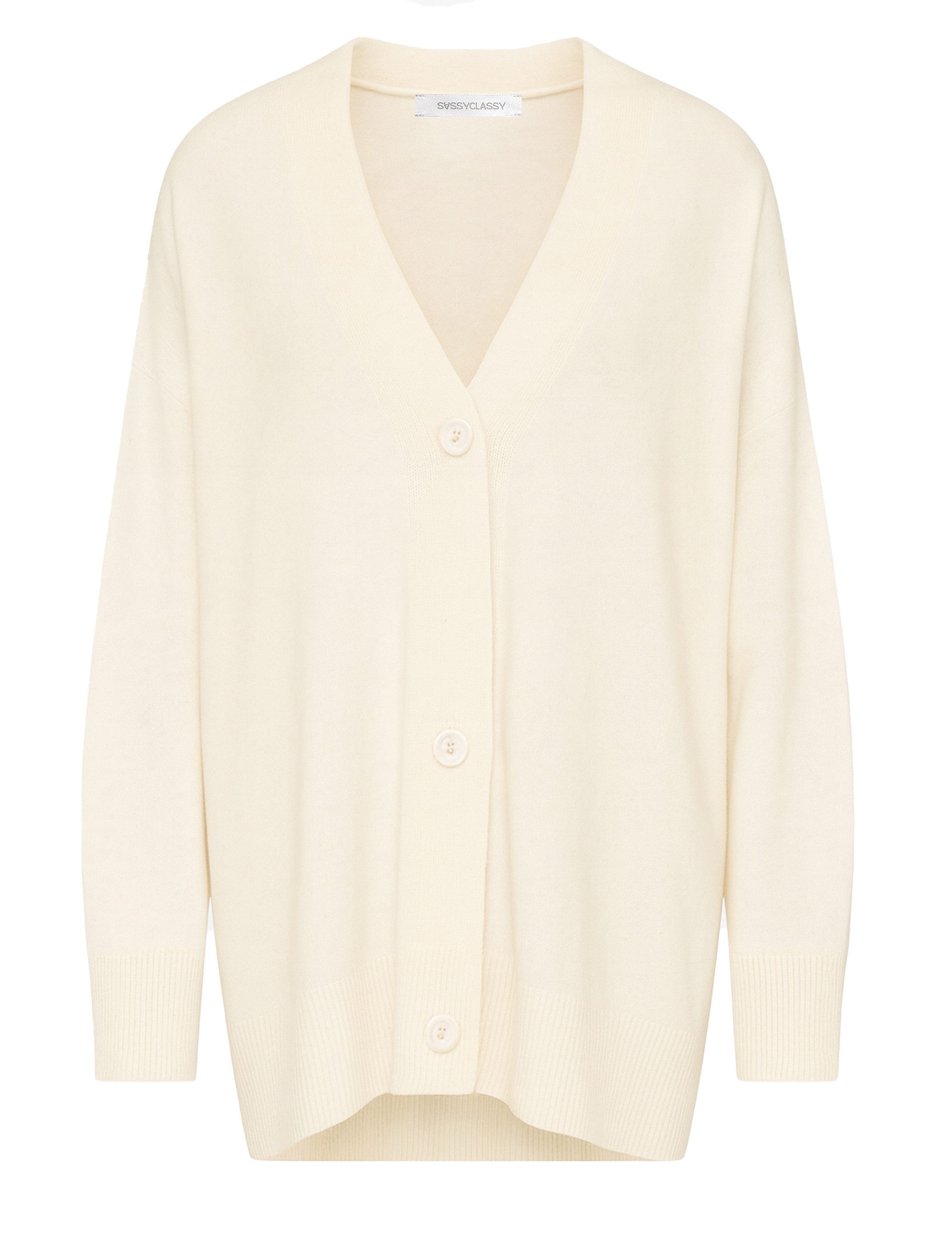 SASSYCLASSY Cardigan Oversized Cardigan mit Kaschmiranteil Damen Weiche Str günstig online kaufen