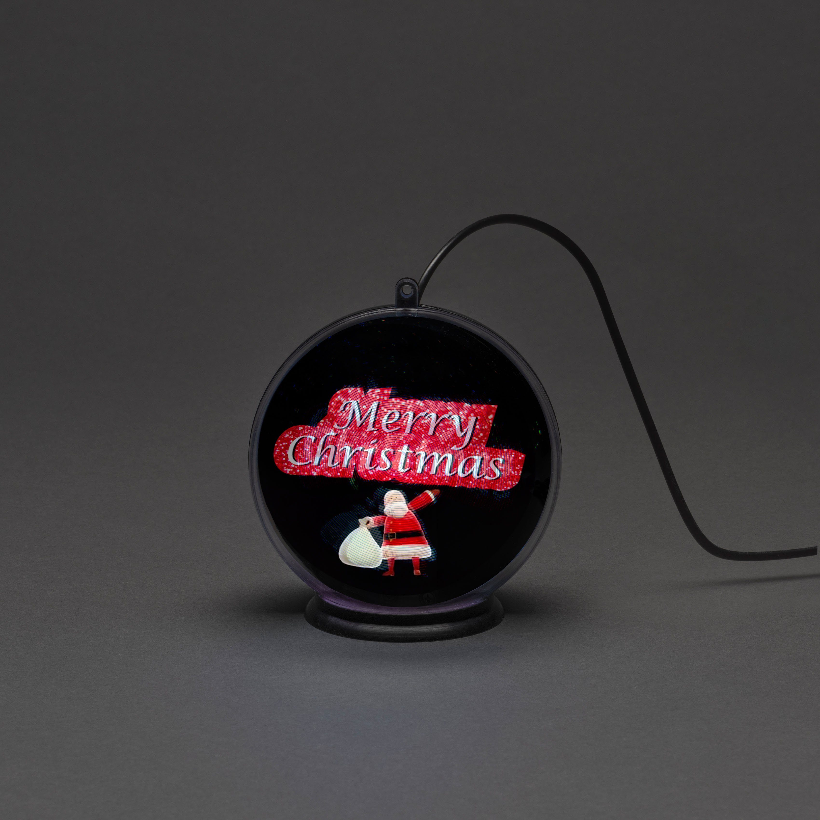 KONSTSMIDE Dekolicht Merry Christmas, LED fest integriert, Farbwechsler, 3D Hologrammkugel