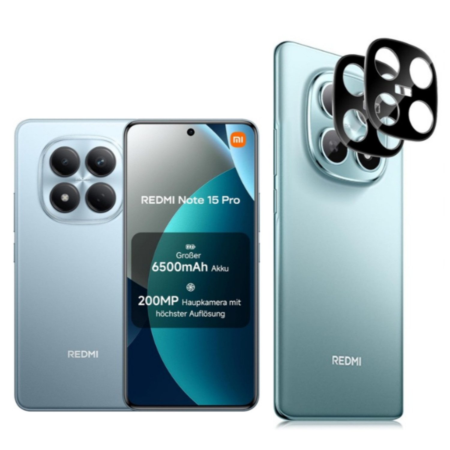 CLM-Tech Kameraschutzglas 2X für Xiaomi Redmi Note 15 Pro 5G 6,83 Zoll, Linse 9H Glas - Folie kristallklar Panzerglas, 2 Stück, Kratzfest