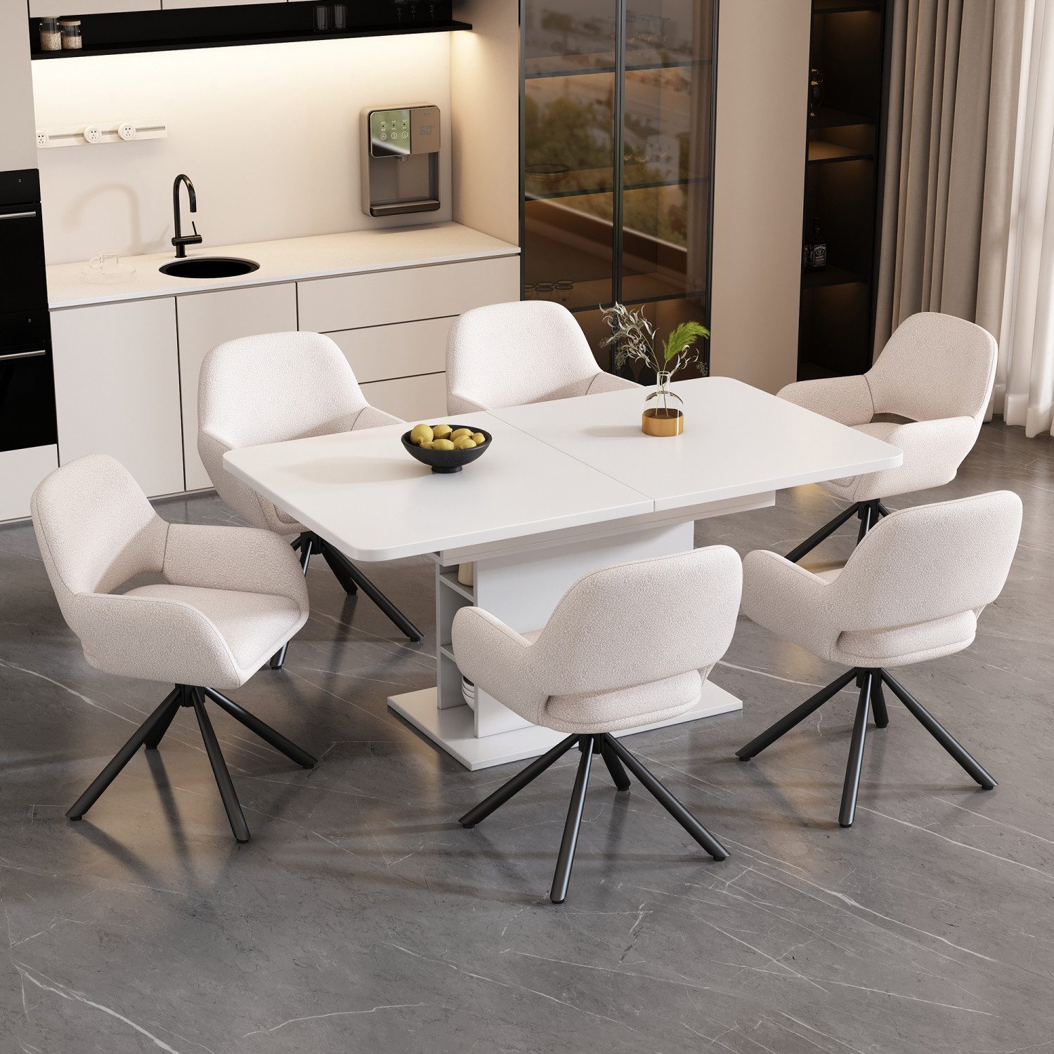 Flieks Esszimmerstuhl (360° drehbar, Set, 6 St), 6er Set Polsterstühle Dreh günstig online kaufen