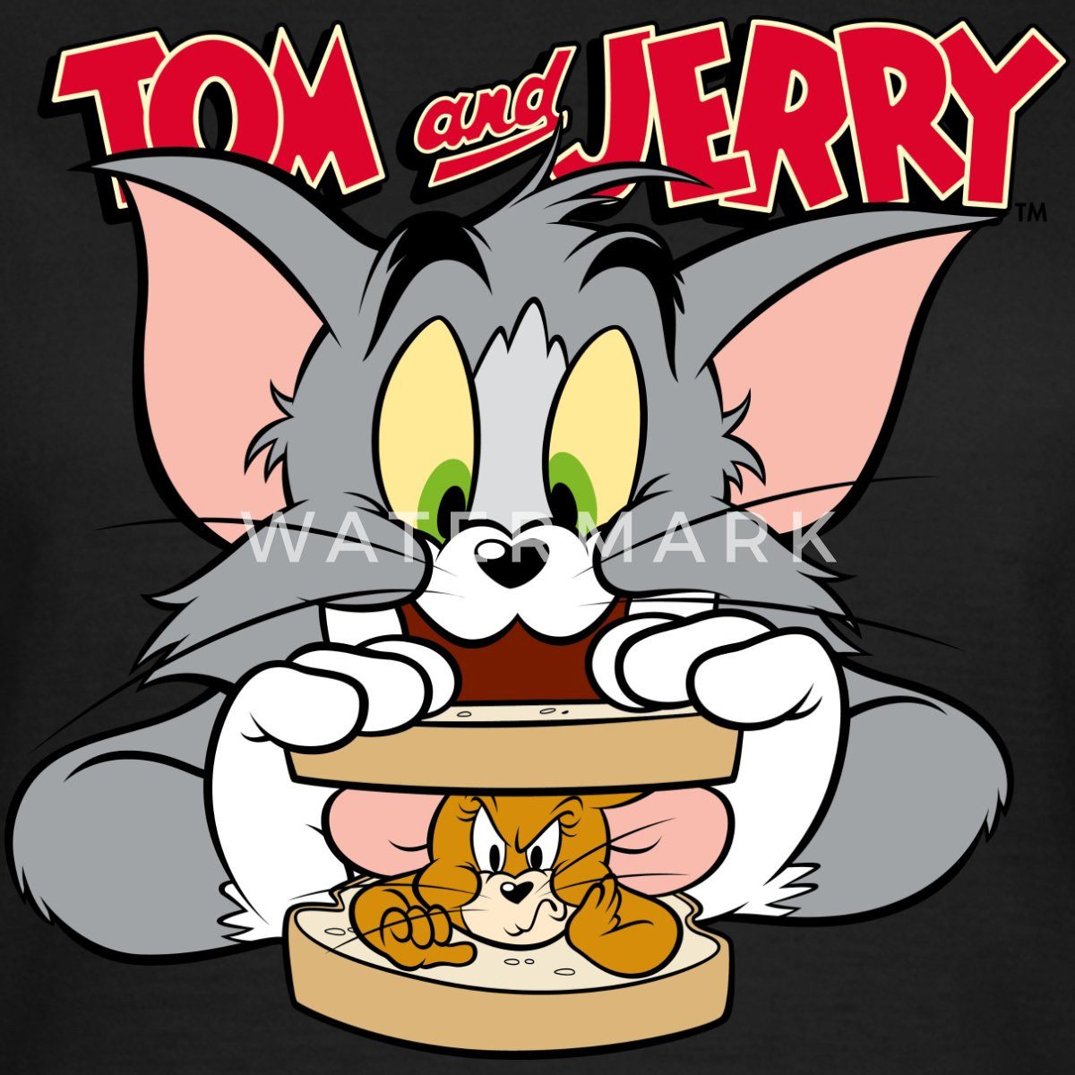 Spreadshirt T-Shirt Tom Und Jerry Maus-Sandwich günstig online kaufen
