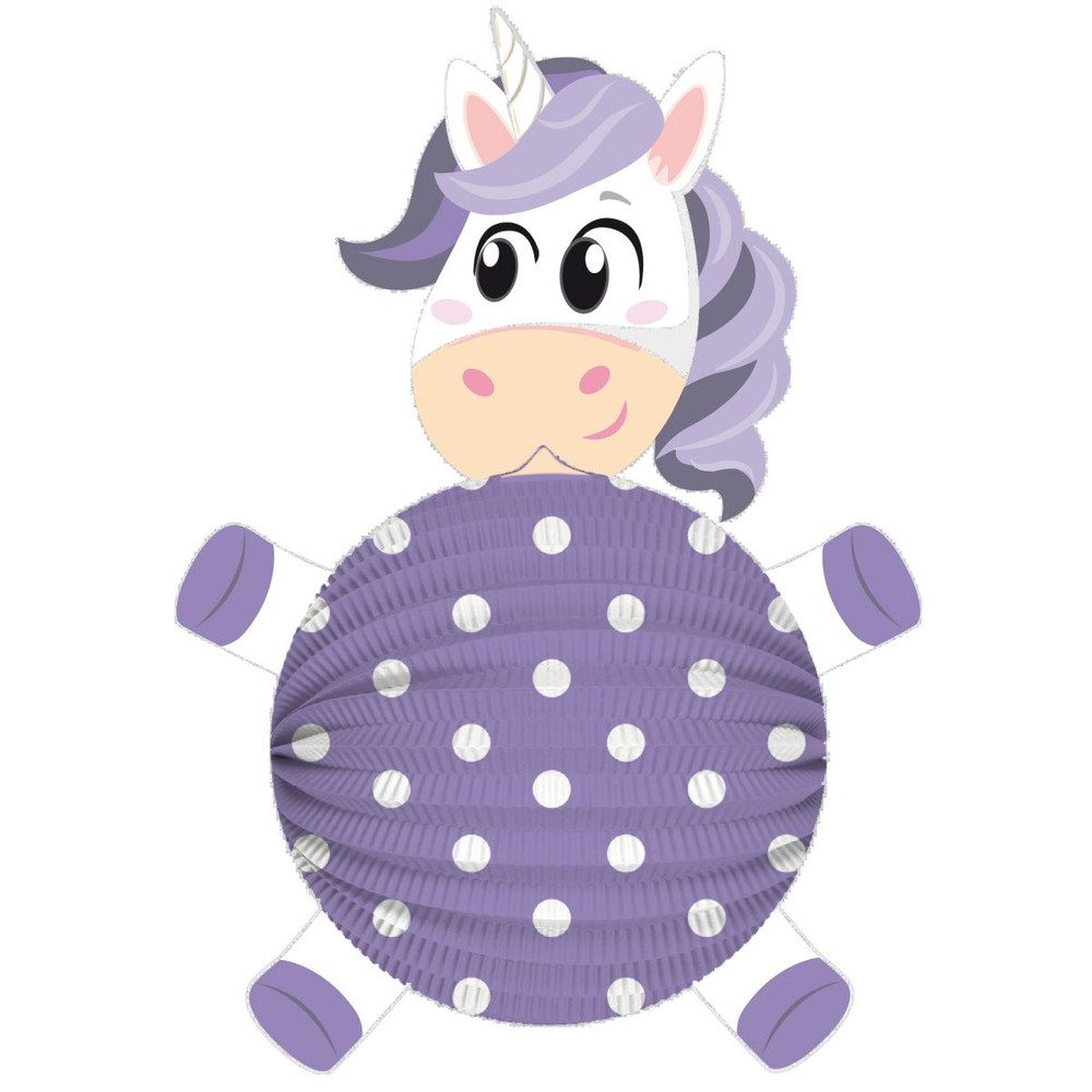 TIB Heyne Umzugslaterne Motivlaterne - aus Papier - Ø = 20 cm - Einhorn - lila