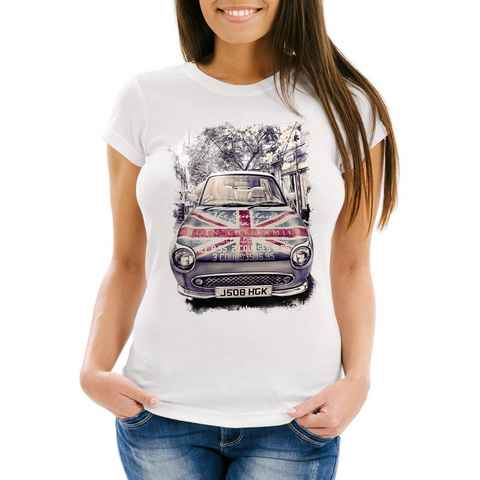 Neverless Print-Shirt Damen T-Shirt United Kingdom Car UK Flag Flagge England Great Britain Neverless mit Print