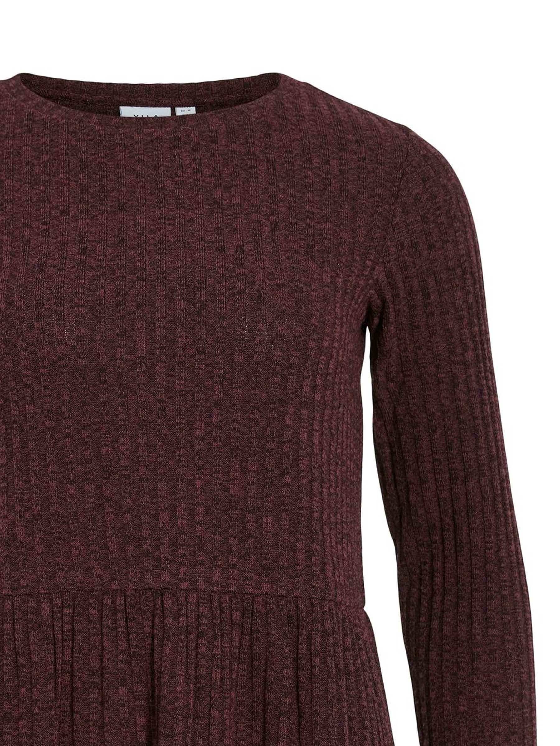 Vila Shirtkleid Geripptes Minikleid mit langen Ärmeln für Damen (mini) VIELITA L/S SHORT DRESS /1
