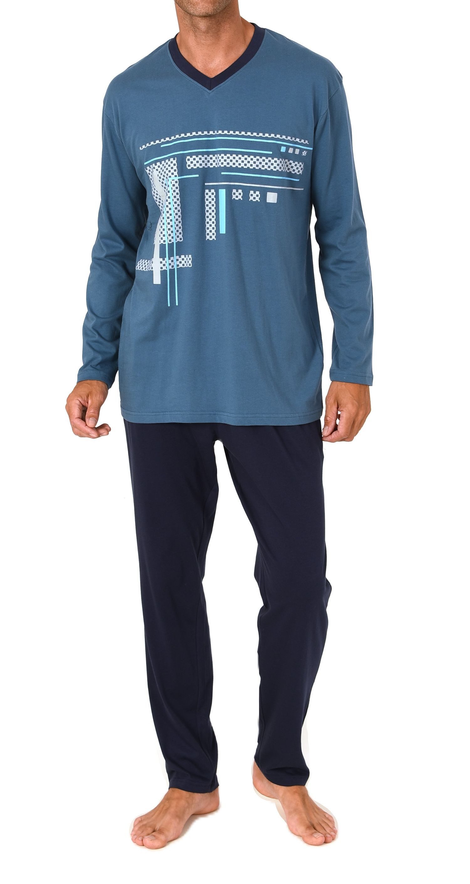 Pyjama Normann Herren Schlafanzug langarm Pyjama - auch in Übergrössen