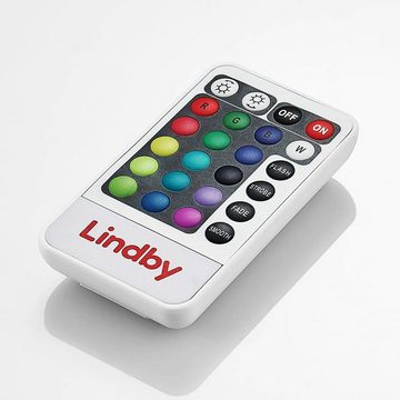 Lindby LED Tischleuchte Fria, dimmbar, LED-Leuchtmittel fest verbaut, Farbwechsel RGB + weiß, Modern, Kunststoff, Metall, transparent, chrom, 1 flammig, inkl.