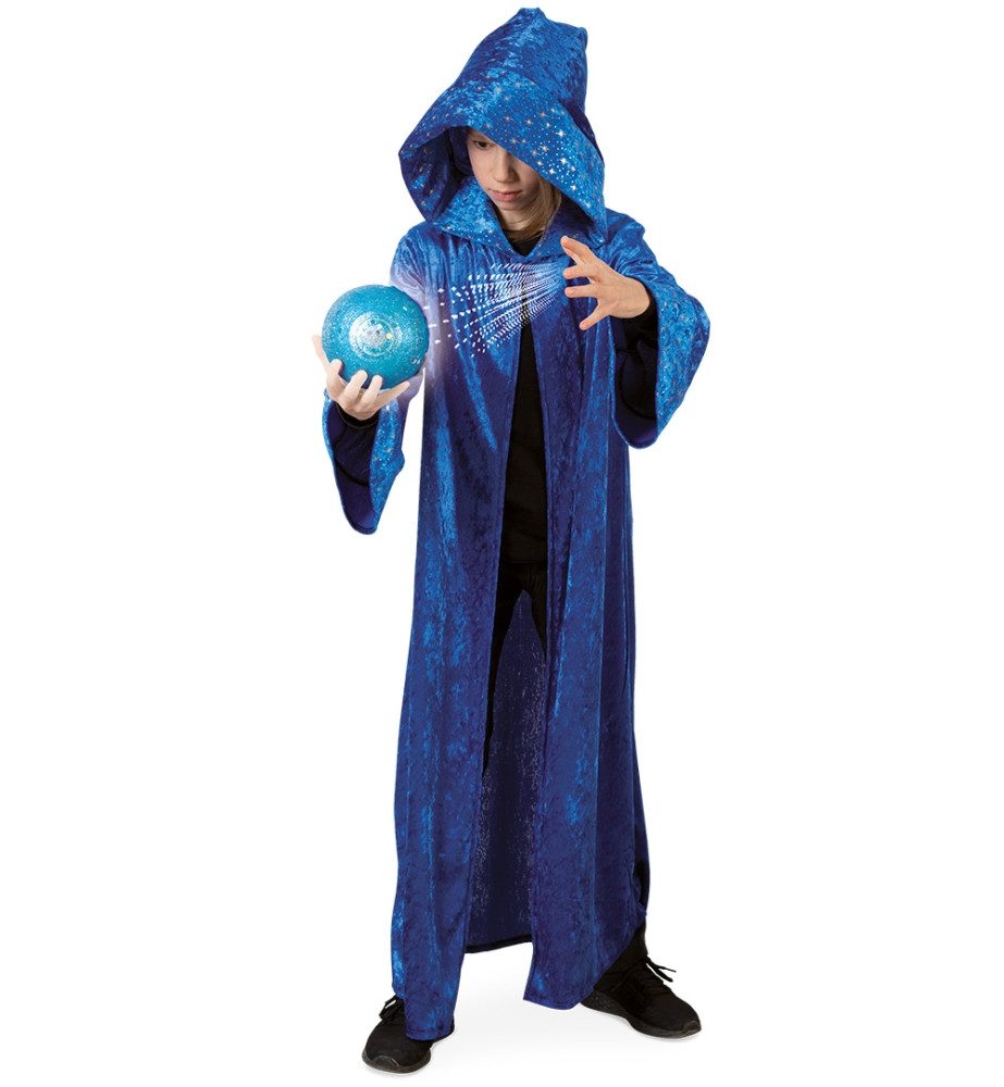 Fries Zauberer-Kostüm Kinder Zauberer Kostüm Mantel mit Kapuze Blau Karneval Fasching Party, Hohe Qualität