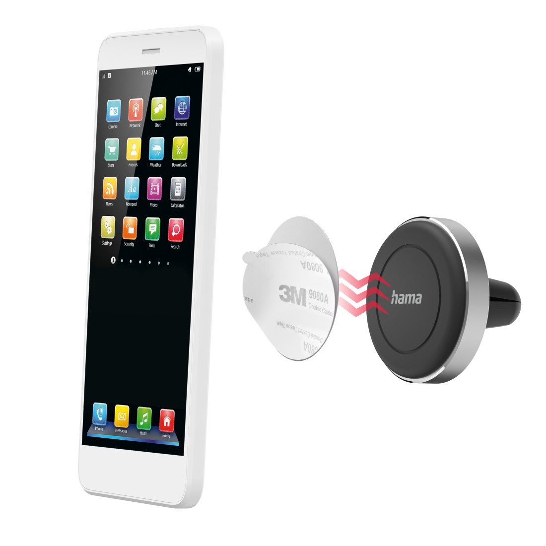 Hama Handy-Halterung Auto Handyhalterung "Magnet" für Lüftung, universal, (bis 6,8 Zoll, 360 Grad drehbar) – Bild 5 von 5