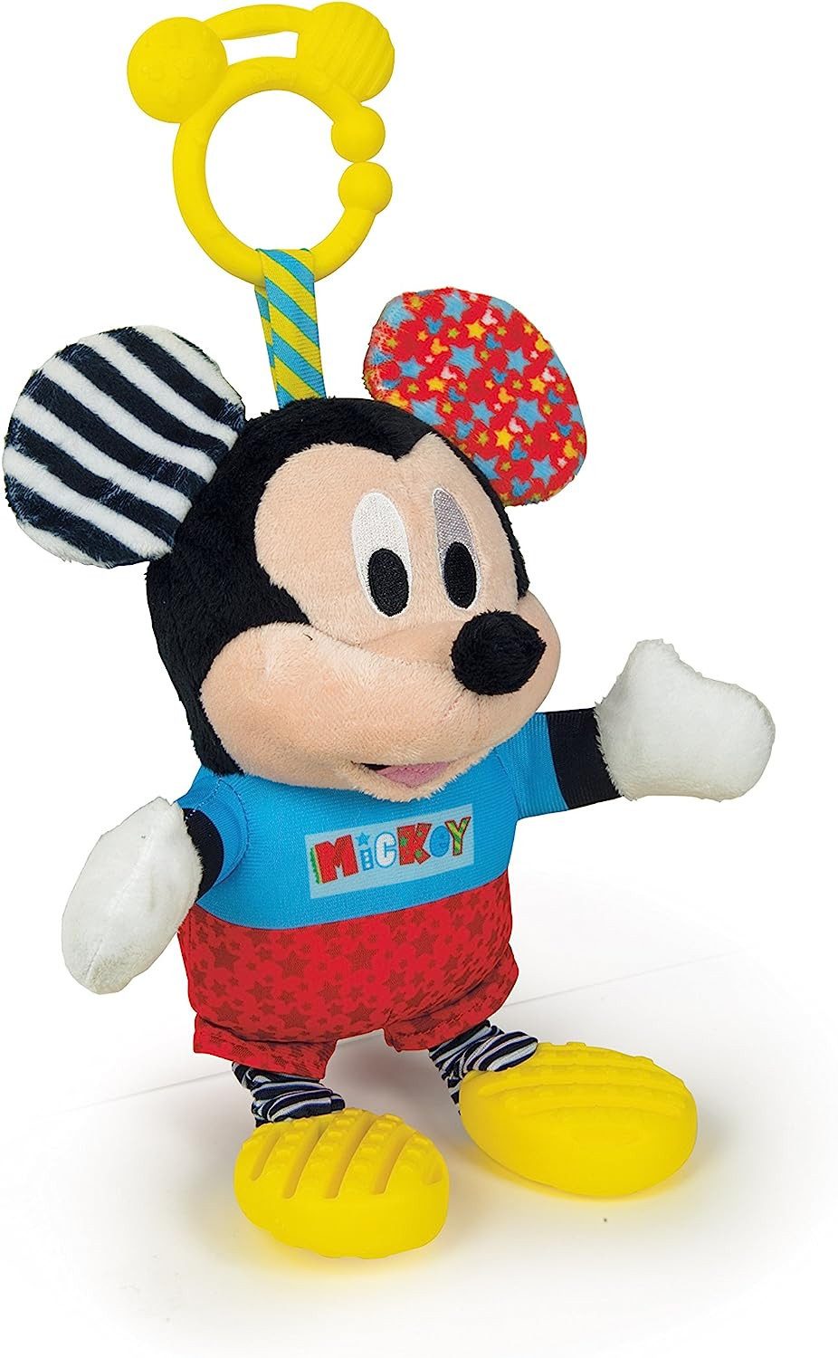 Clementoni® Greifspielzeug Clementoni Disney Baby Mickey Aktivitätsspielzeug mit Beißring Sound (Einzelartikel, 1-tlg), Greifspielzeug mit Sound, Knisterohren