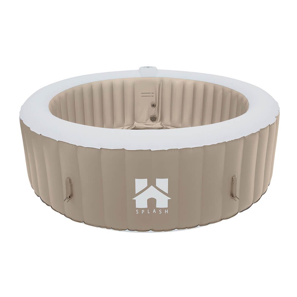 HOME DELUXE Whirlpool SPLASH inkl. Kissen, Getränkehalter und Sonnendach - Ø208 cm, aufblasbar per Knopfdruck - für bis zu 6 Personen, Outdoor Whirlpool
