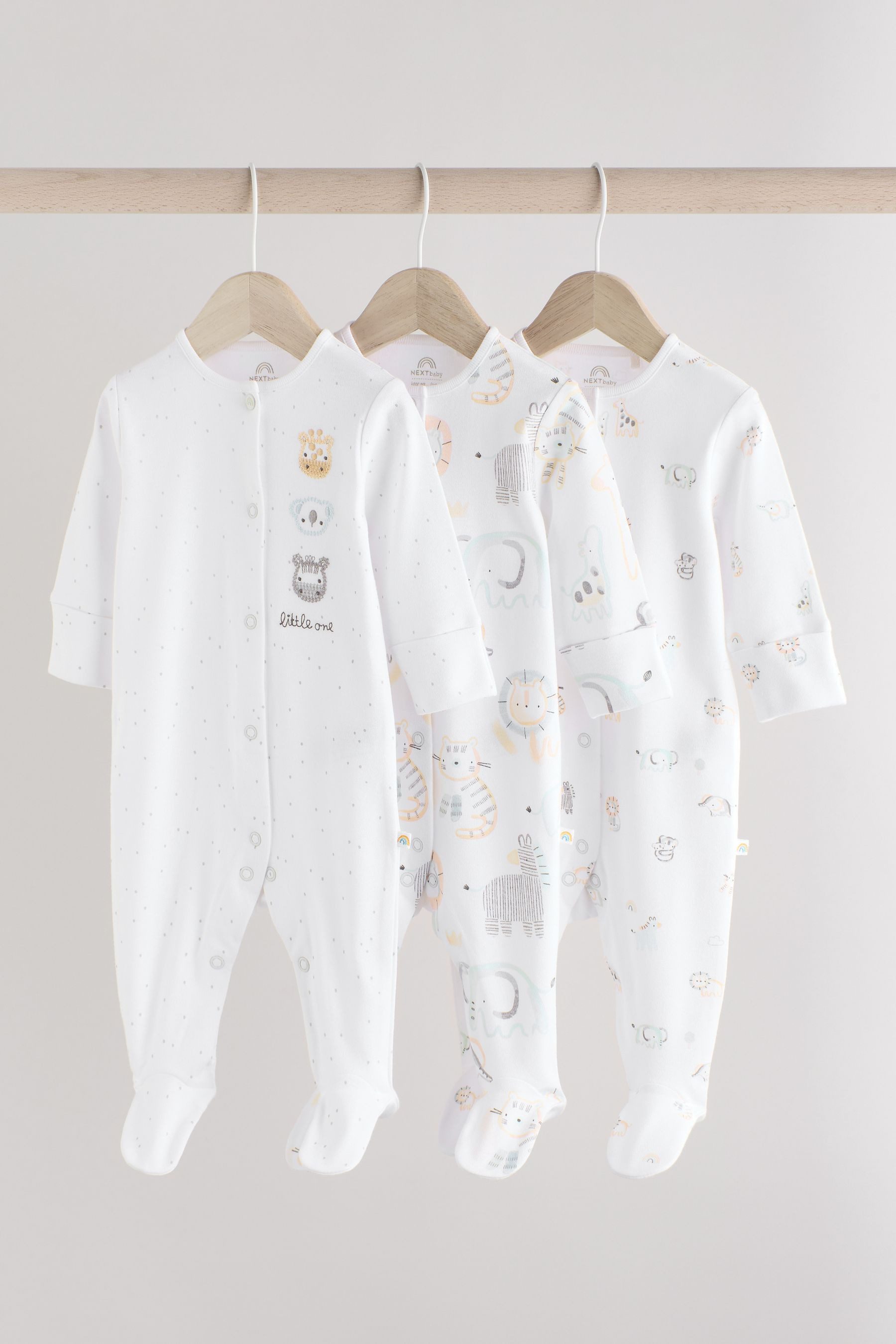 Next Schlafoverall Baumwollstrampler Animalprint, 3 Stk. günstig online kaufen