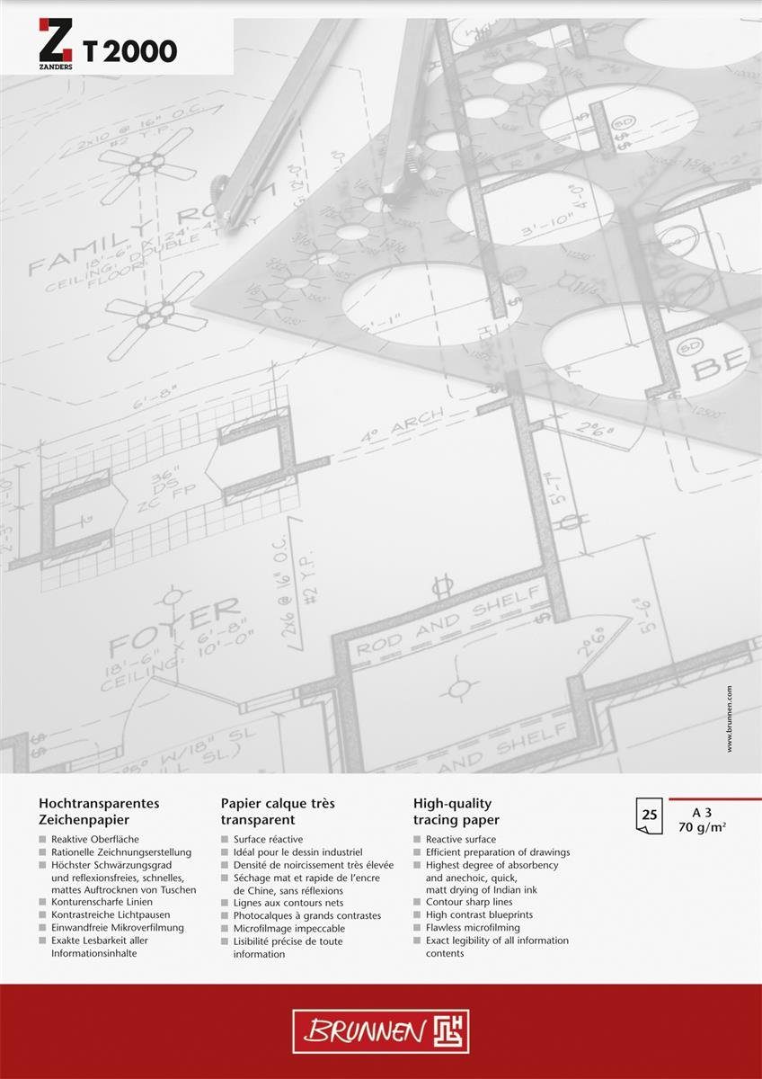 25Bl BRUNNEN Entwurfblock Druckerpapier A3