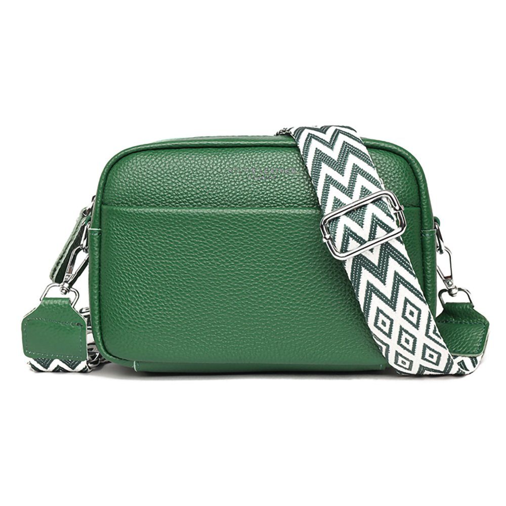 GelldG Umhängetasche Crossbody Bag Handtasche Umhängetasche mit breitem Schultergurt Grün