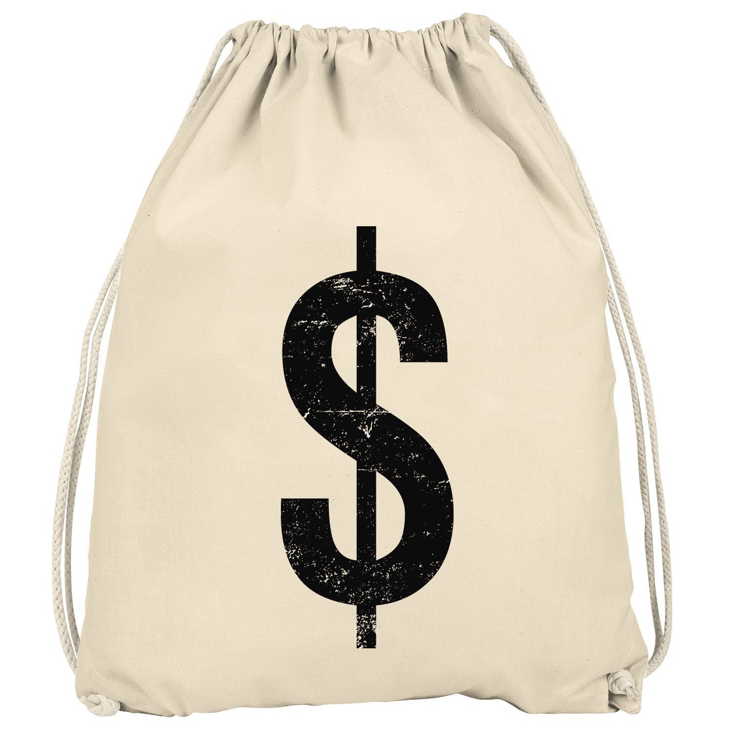 MoonWorks Turnbeutel Turnbeutel Dollar Zeichen Panzerknacker Geldsack Karneval Fasching