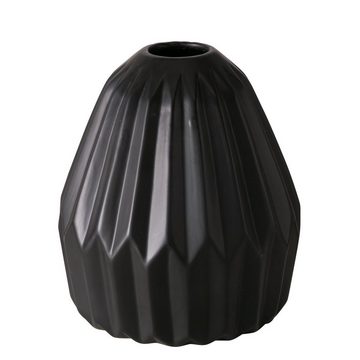 BOLTZE Dekovase "Sian" aus Keramik in schwarz, Vase Blumenvase