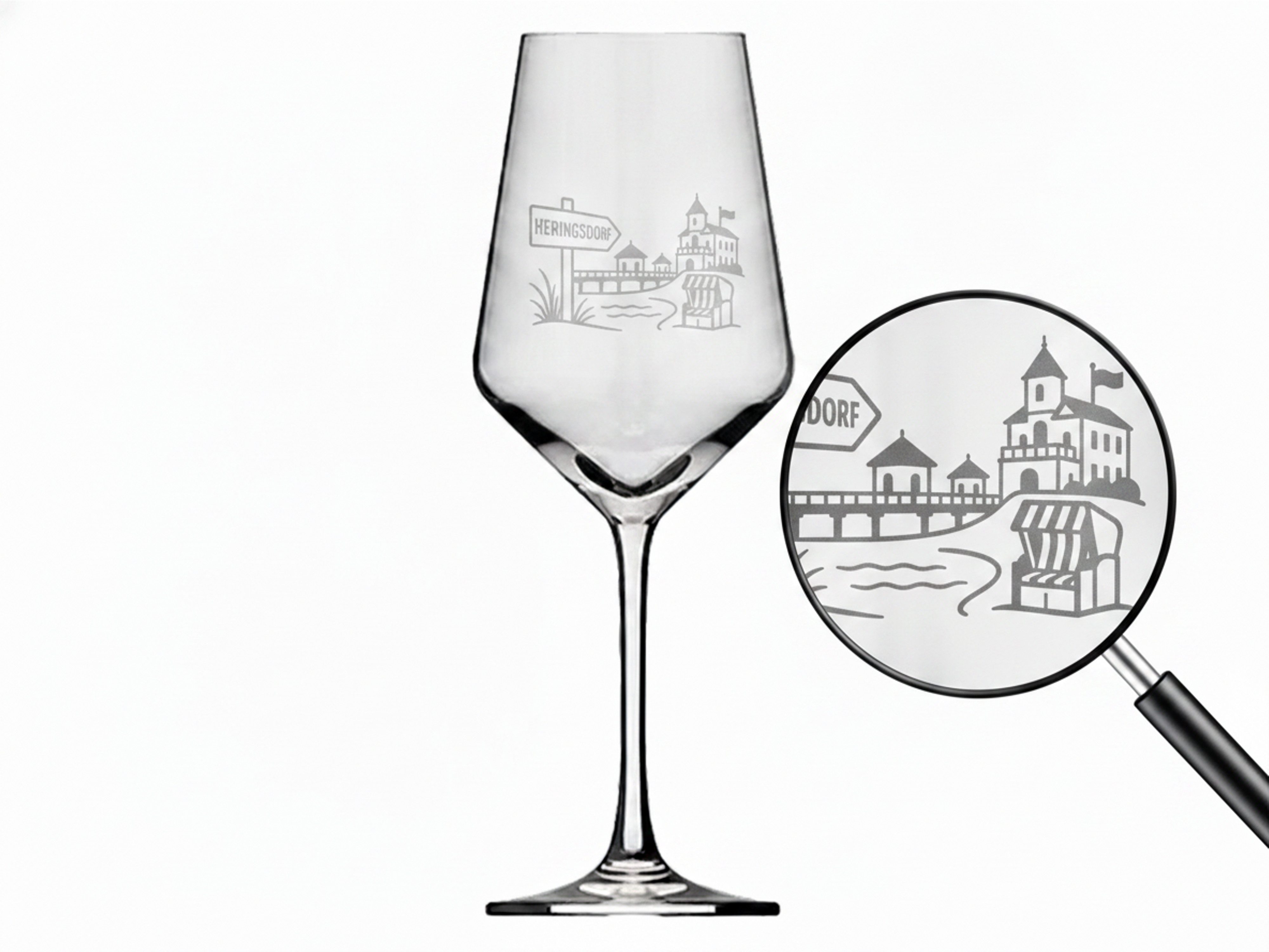 Valhalla Weinglas Valhalla Weinglas Heringsdorf Gravur spülmaschinenfest 350 ml, 1-tlg., Glas, Atemberaubende Darstellung