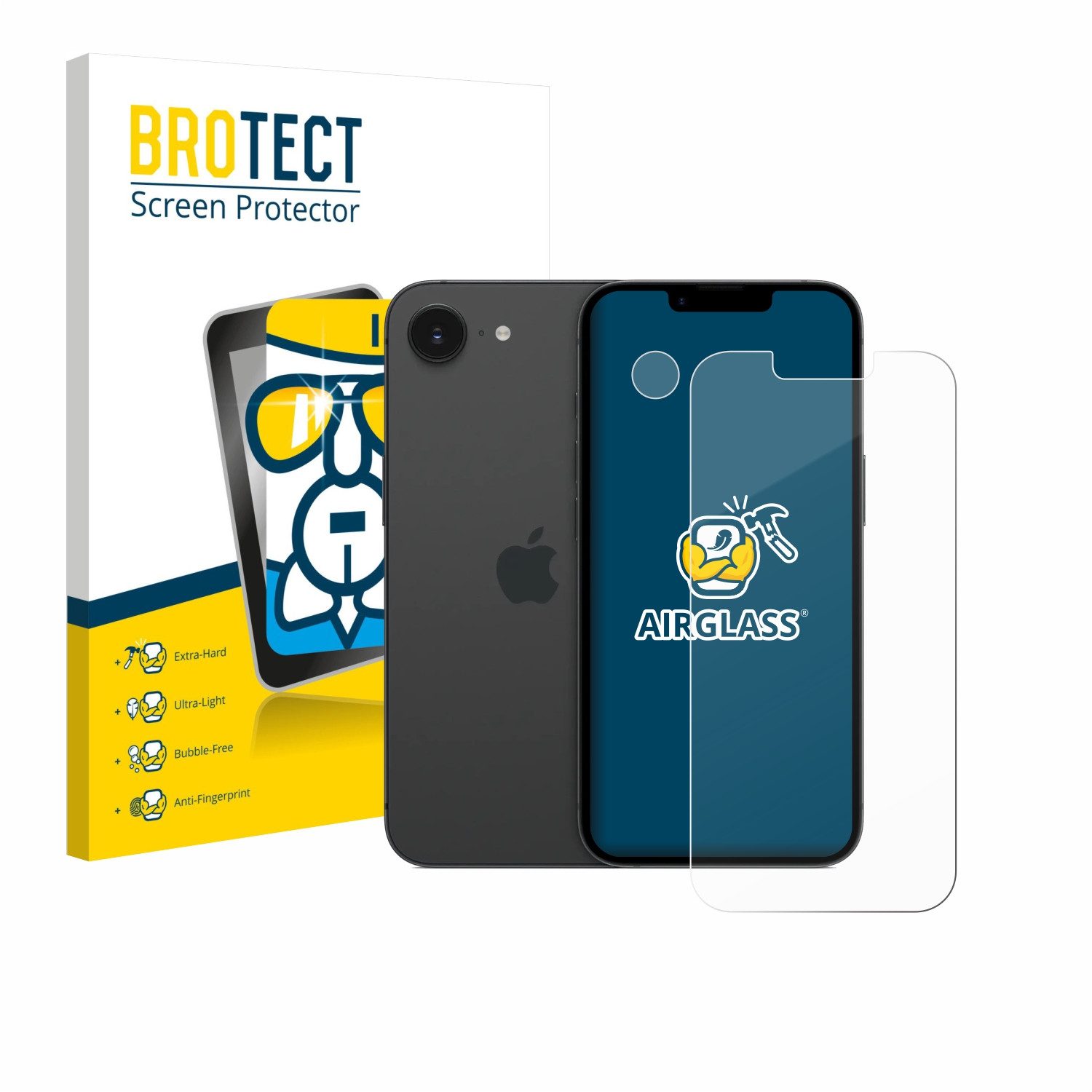 BROTECT Displayschutzglas Folie für Apple iPhone 17e (Display+Kamera), Schutzfolie Glas Panzer Display Schutz klar