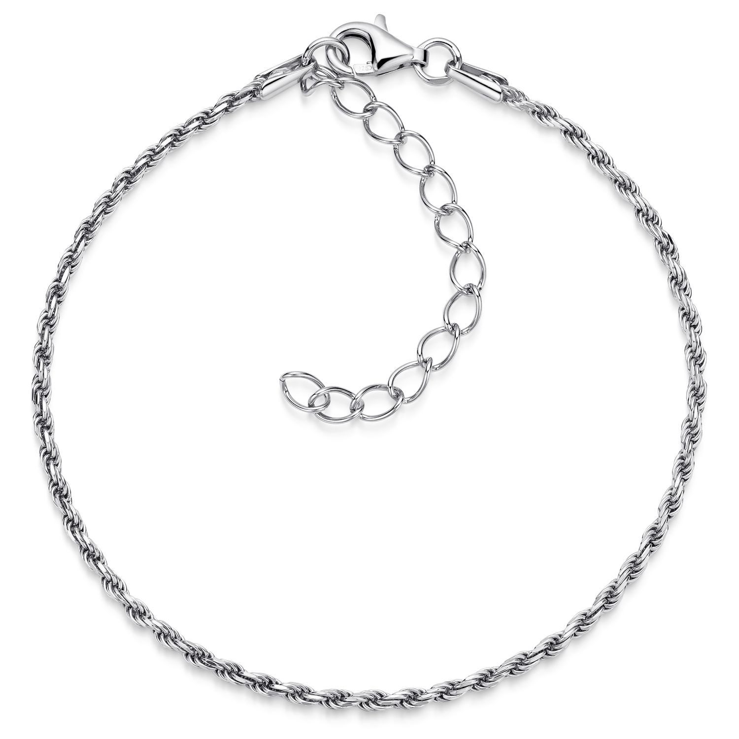 Silberarmband Kordelkette 1,2mm gedreht 18-23cm SA-27
