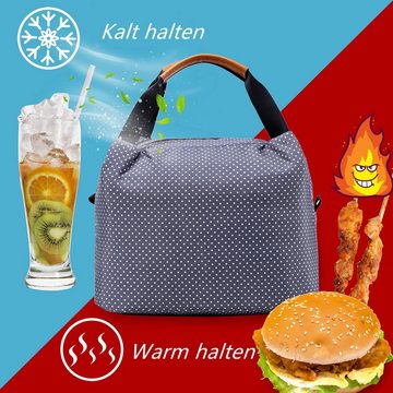 Thermobehälter Thermobehalter Picknickkorb Lunchtasche Kühltasche Isoliertasche Lunchbag Thermotasche mit Reißverschluss für Arbeit, Schule, unterwegs und Picknick, gefuttert mit EPE-Schaum und Aluminium, Fassungsvolumen 10L, Polyester, (Lebensmittelkonservierung), Essen warm halten