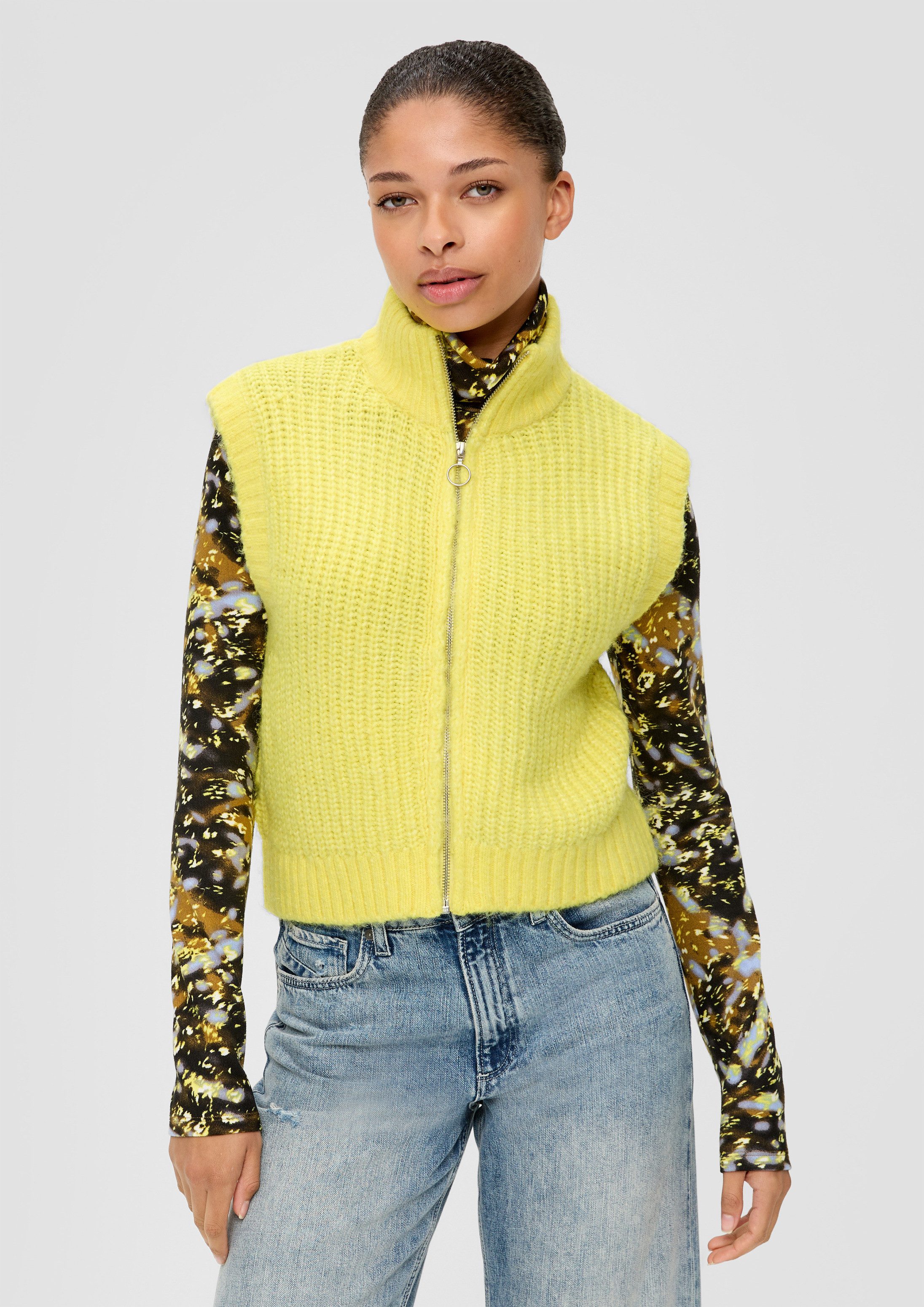 QS Rundhalspullover Strickpullunder Strickpullunder aus Wollmix