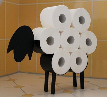 DanDiBo Toilettenpapierhalter DanDiBo Toilettenpapierhalter Schwarz Metall Schaf WC Freistehend, ohne Bohren, Freistehend