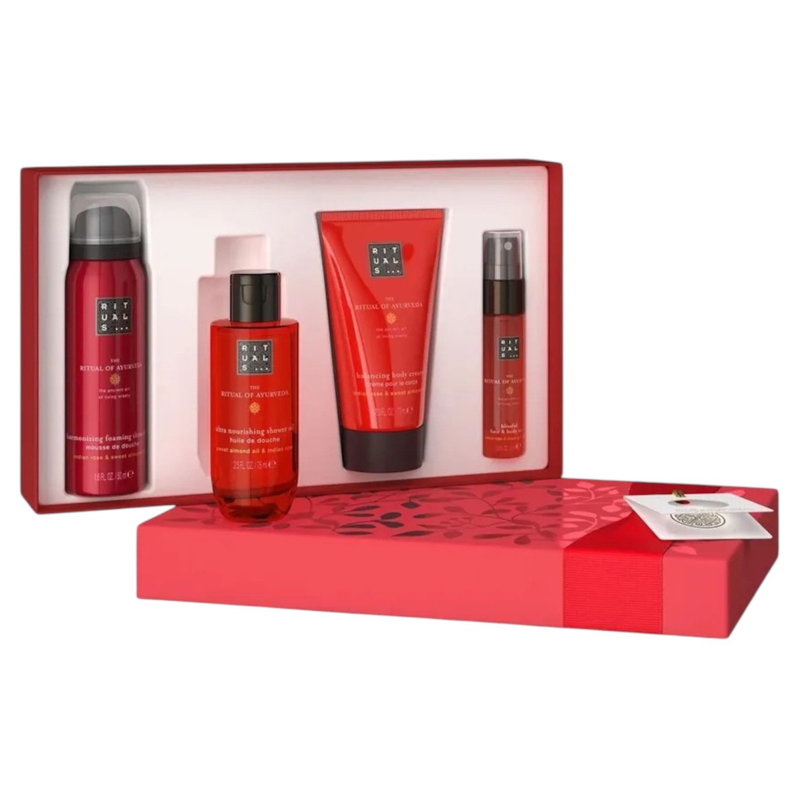 Rituals Pflege-Geschenkset The Ritual of Ayurveda 4-teiliges Set, Mit aromatischer indischer Rose und nährendem Süßmandelöl.