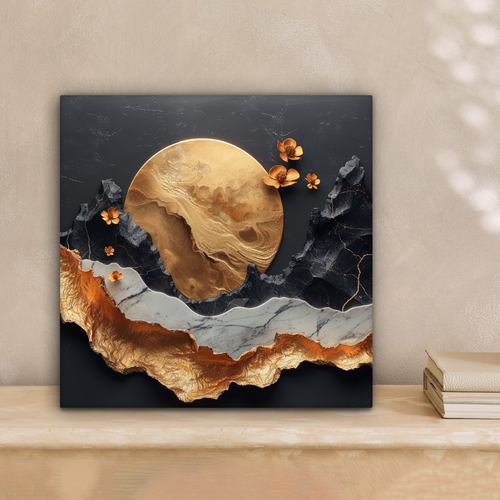 OneMillionCanvasses® Leinwandbild Kunst - Gold - Modern - Abstrakt, Fotodru günstig online kaufen