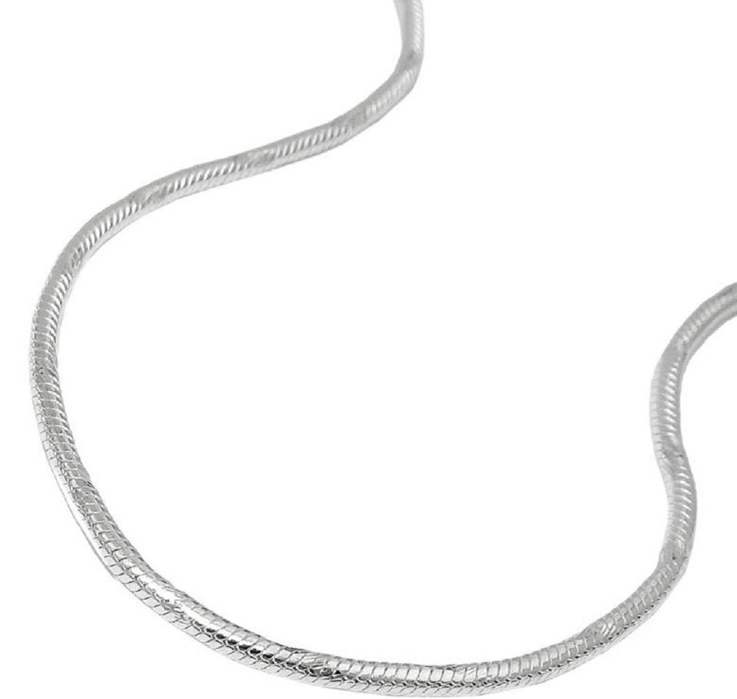 unbespielt Silberkette Halskette 1,3 mm Silberschmuck diamantiert 45 rund für Herren 925 Silber und Damen Schlangenkette cm