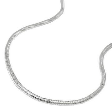 unbespielt Silberkette Halskette 1,3 mm Schlangenkette rund diamantiert 925 Silber 45 cm, Silberschmuck für Damen und Herren