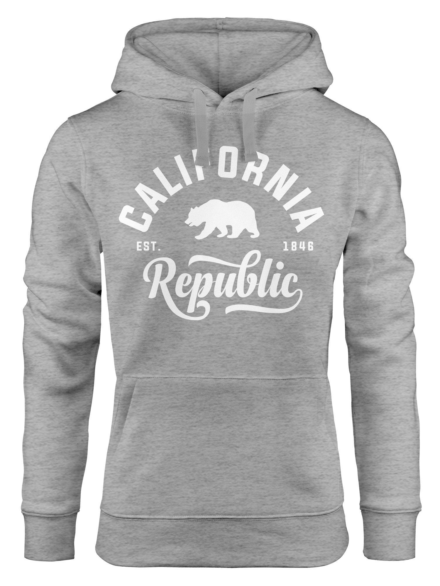 California Neverless® Republic Kapuzen-Pullover Damen Hoodie Hoodie Neverless grau