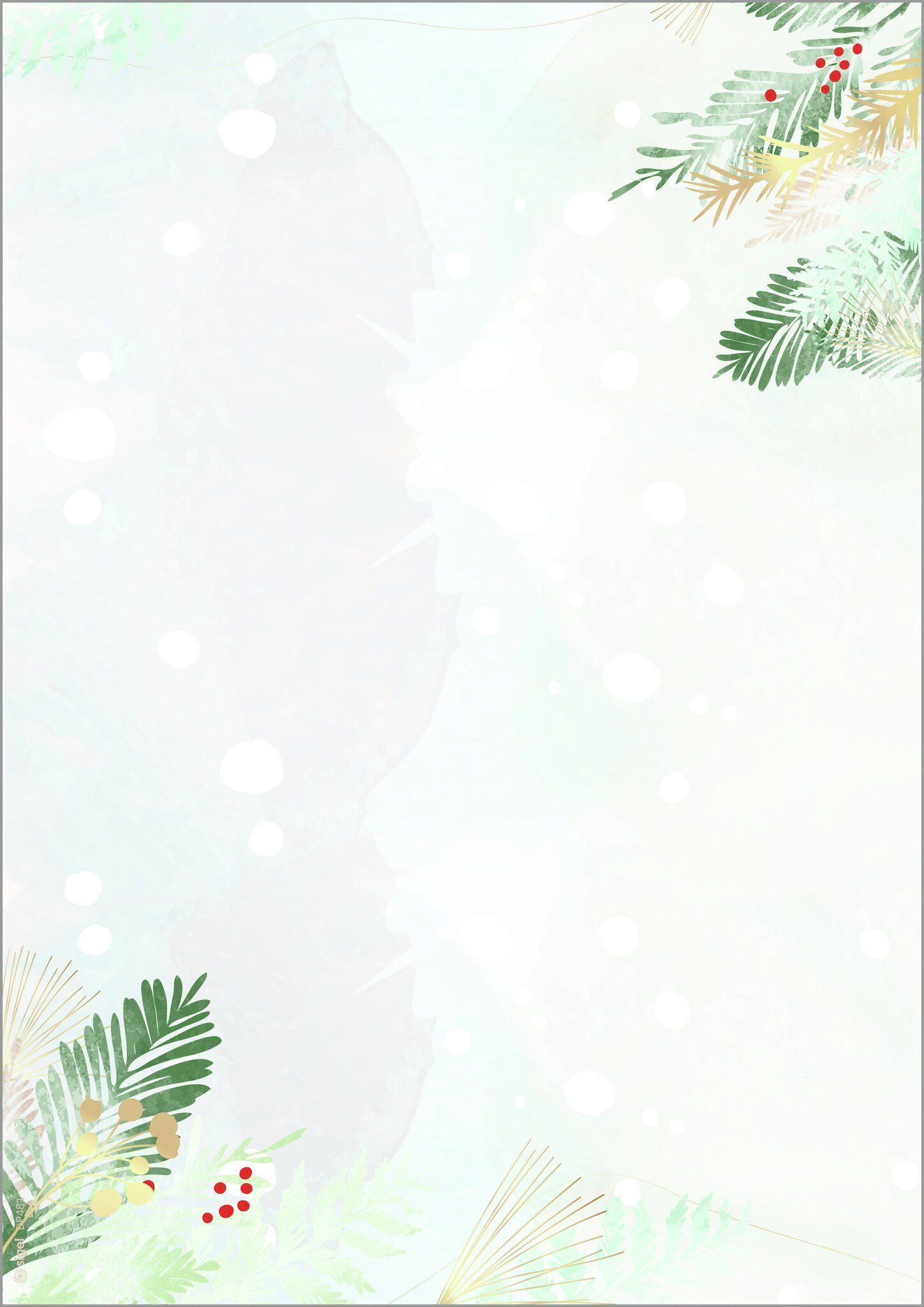 Sigel Motivpapier SIGEL DP481 Weihnachts-Motiv-Papier - Tannenzweige - blau/grün/gold -