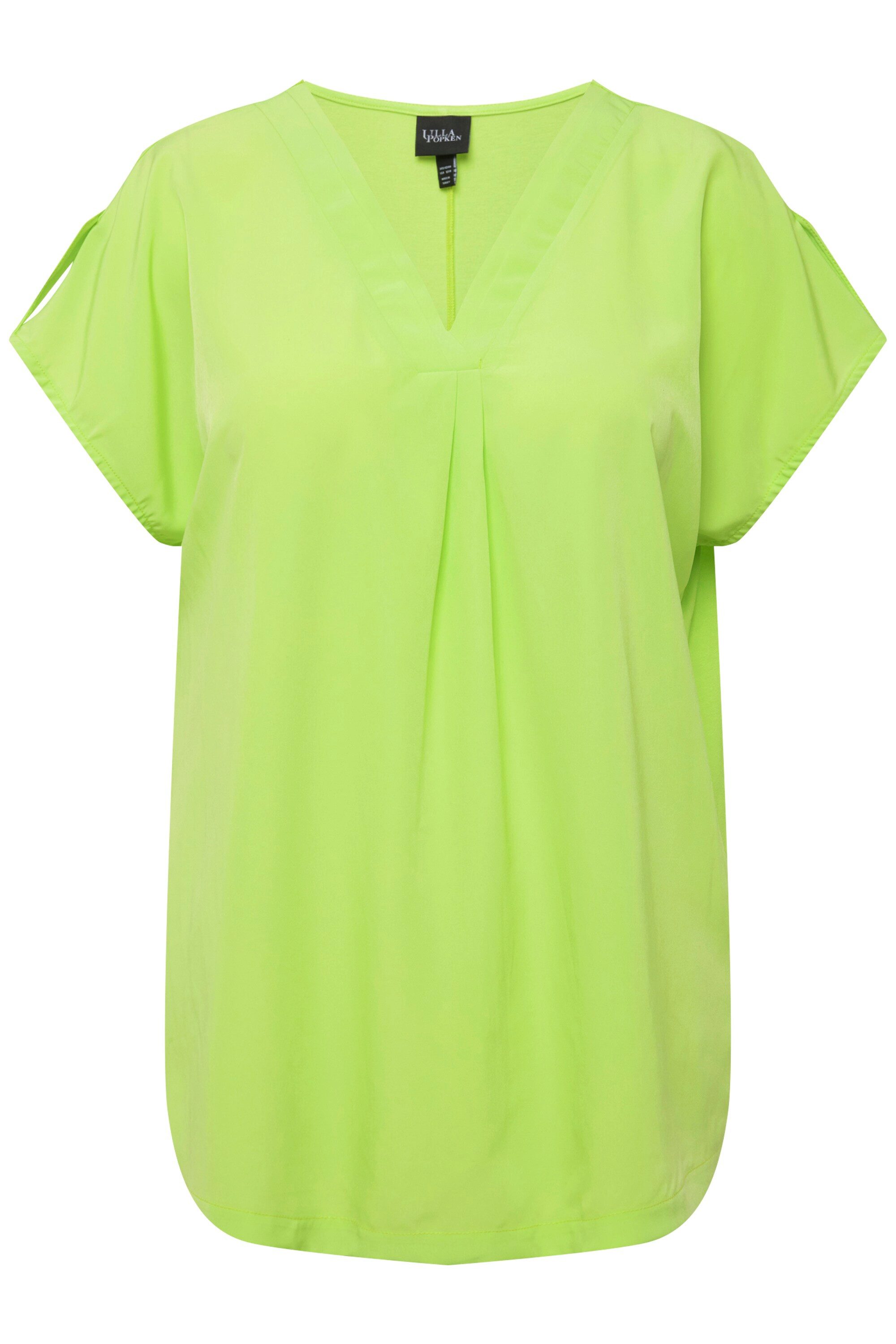 Ulla Popken Druckbluse Bluse Oversized V-Ausschnitt günstig online kaufen