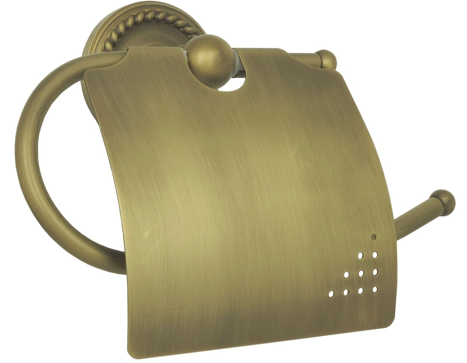 dirks-traumbad Toilettenpapierhalter WC Rollenhalter Toilettenrollenhalter Klopapierhalter Messing Antik (Vintage, Retro, Antik, Landhaus)