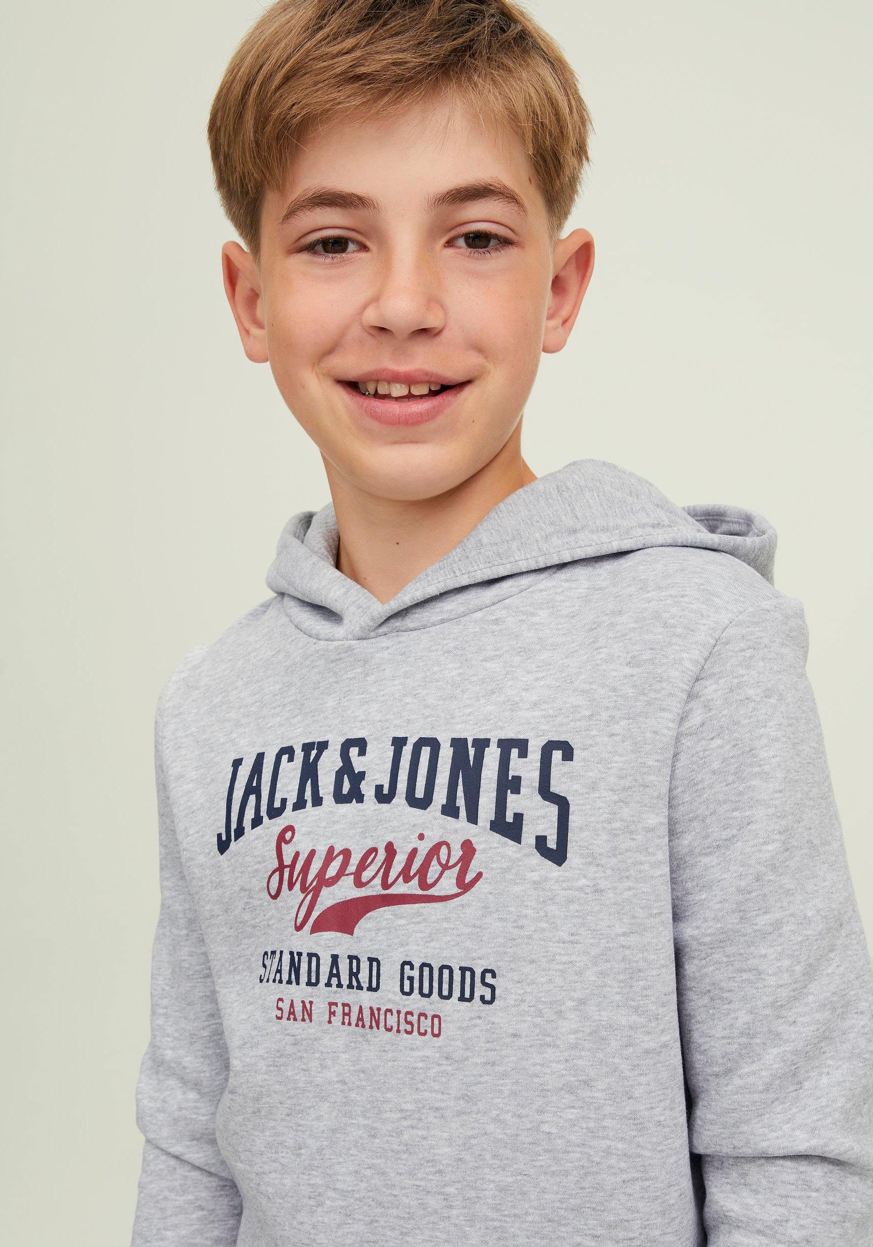 & Jack Jones Kapuzensweatshirt Junior light grey melange