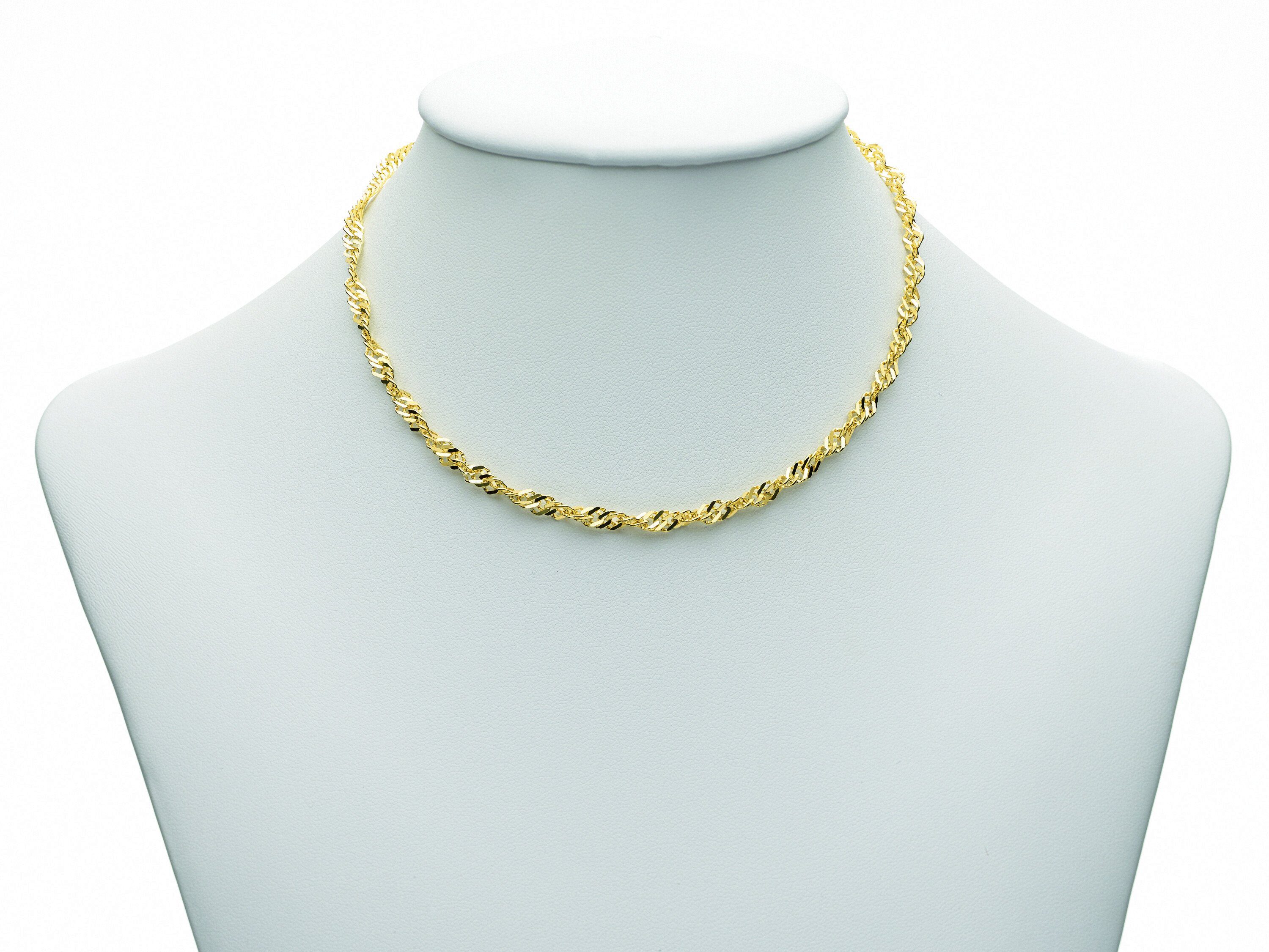 Adelia´s Goldkette 333 Gold Singapur Halskette 45 cm Ø 3,4 mm, Goldschmuck  für Damen