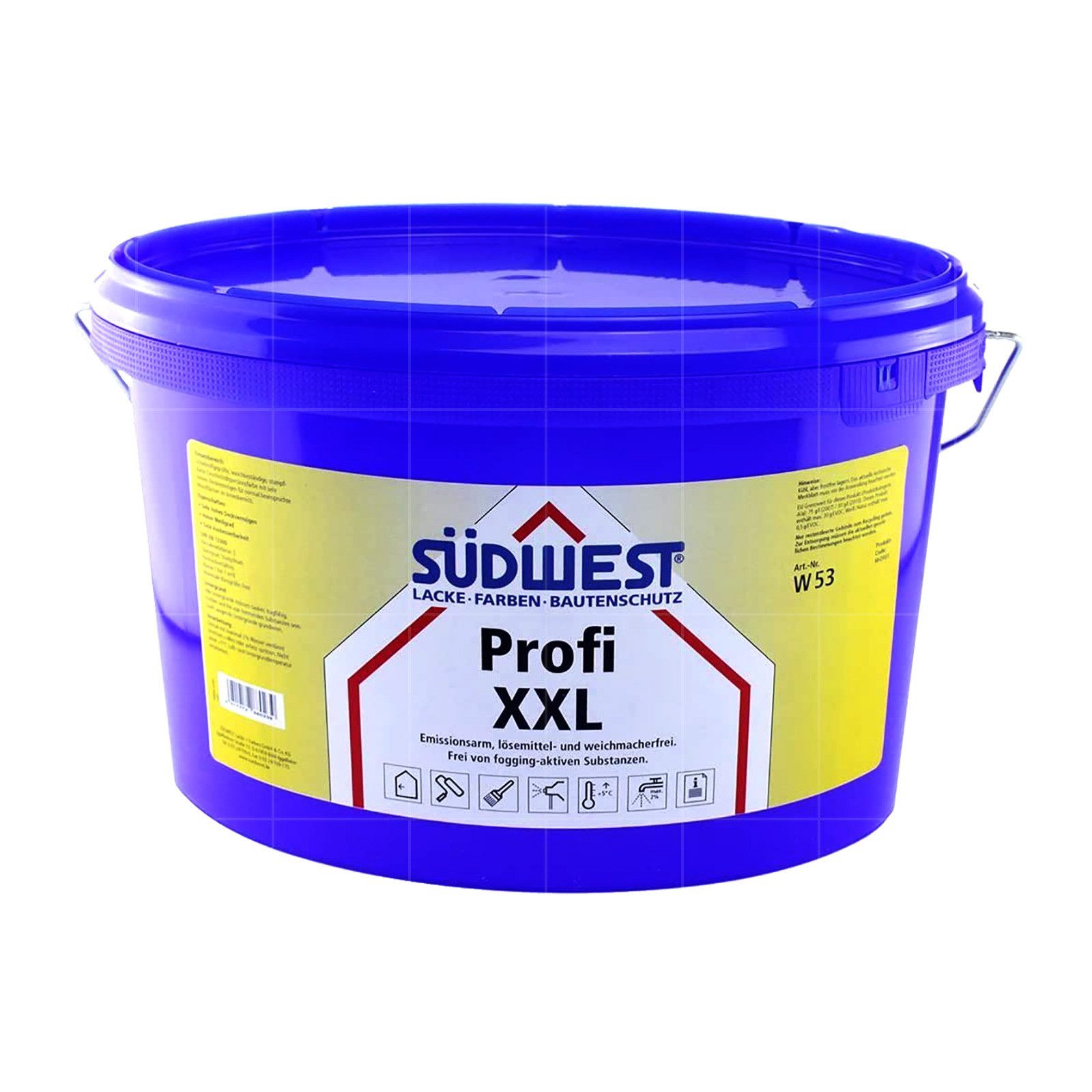 SÜDWEST Lacke + Farben Wandfarbe PROFI XXL - 12.5 LTR (9110 WEISS)