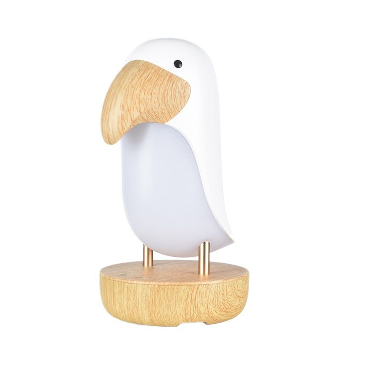 K&B LED Nachtlicht Kinderzimmer-Deko-Tischlampe aus Silikon, Spielzeug (Tukan) Weiß