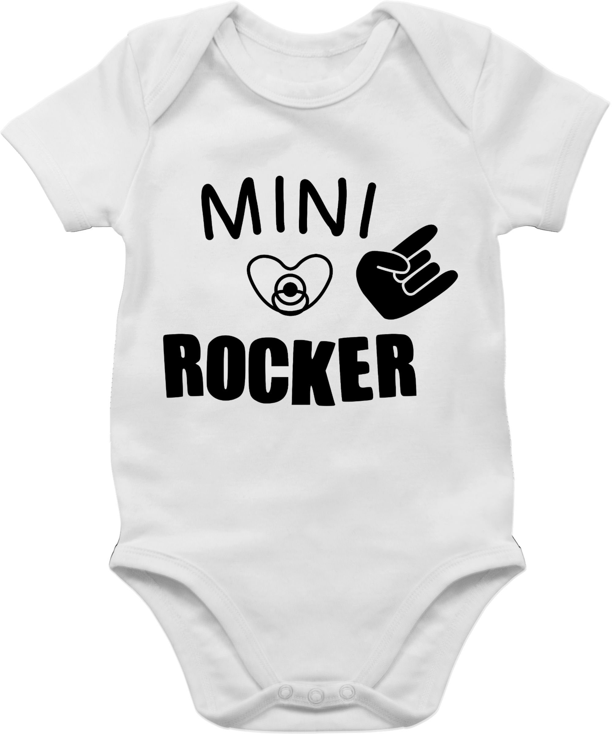 Shirtracer Shirtbody Mini Rocker Strampler Baby Mädchen & Junge 3 Weiß