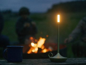 LIGHTSTUDIO Außen-Tischleuchte Tischlampe kabellos, Wohnzimmer Schlafzimmer Outdoor Tischlampen, LED fest integriert, LED Touch dimmbar Tischleuchten - Nachttischlampe Schwarz