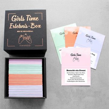 Timando Spiel, Girls Time - 52 Aktivitäten für Freundinnen in Einer Box, Erlebnis-Box mit coolen Ideen für euren Mädels-Tag, Geschenk Beste Freundin