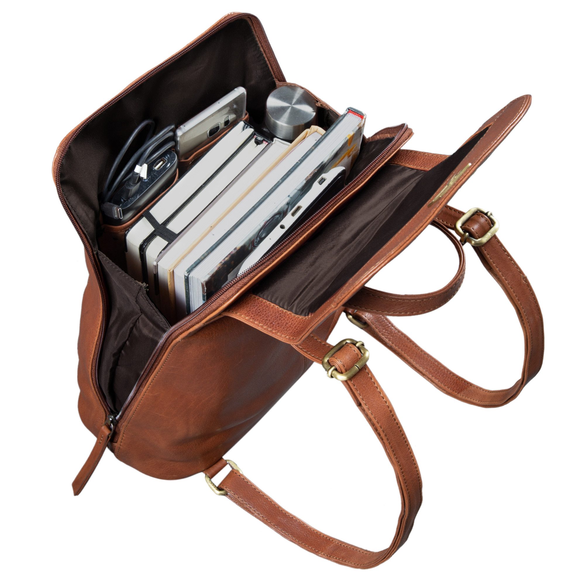 STILORD Cityrucksack "Victoria II" Lederrucksack Damen Vintage