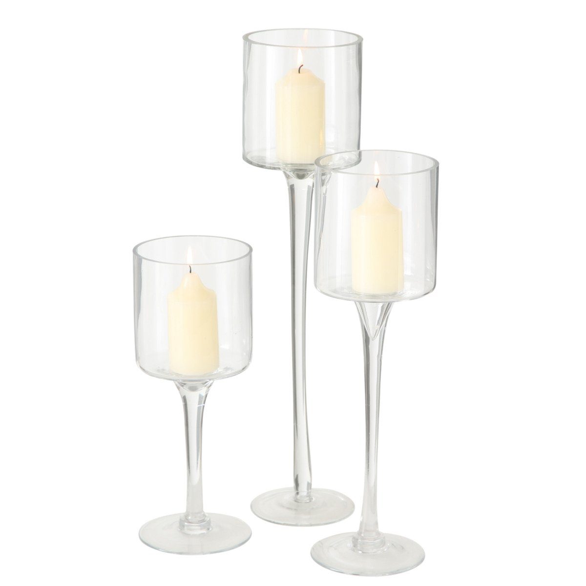 Deko-Gläser Set 3-teilig Kerzen für Arosa Windlicht BOLTZE