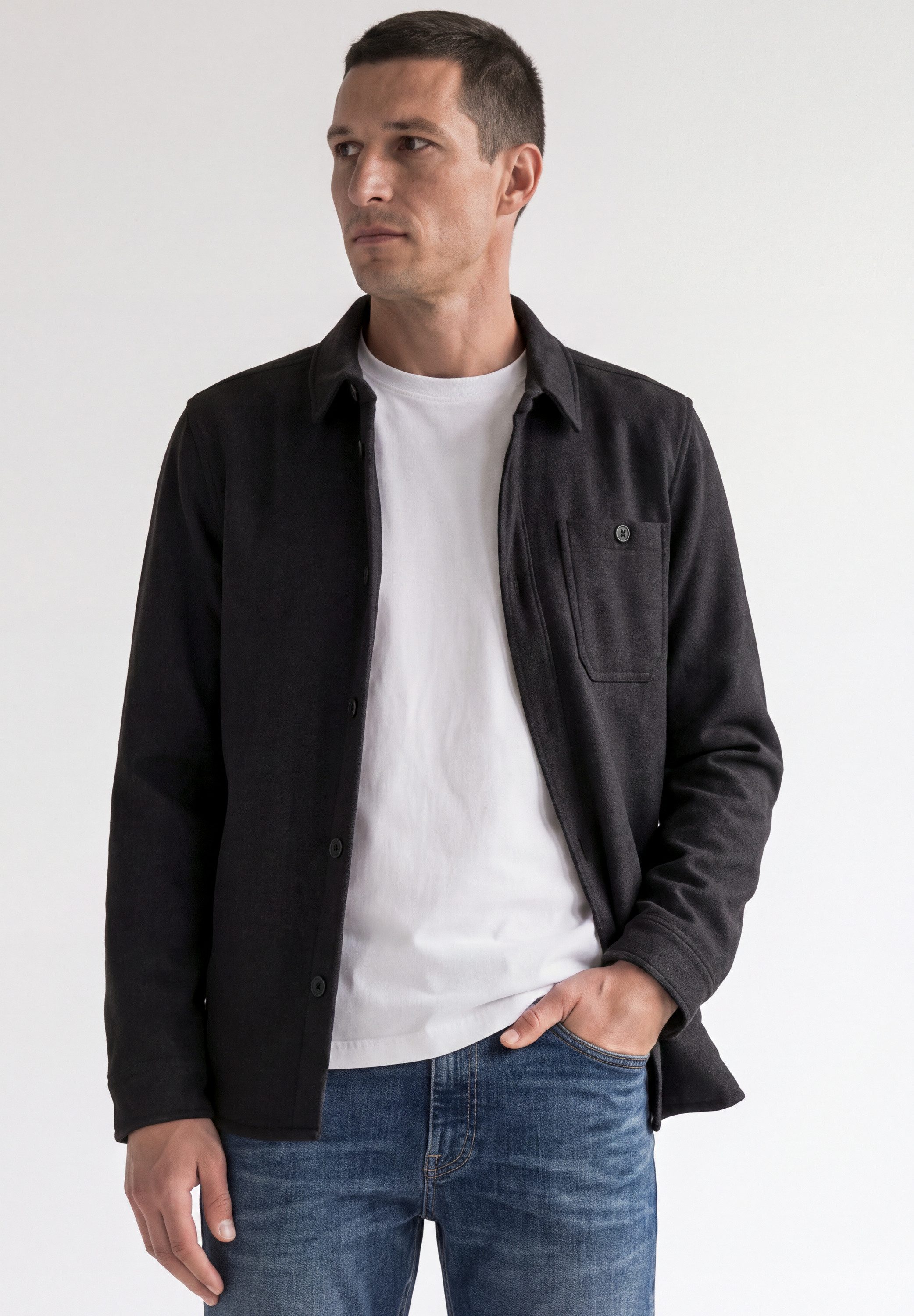 STREET ONE MEN Kurzjacke aus softem Materialmix