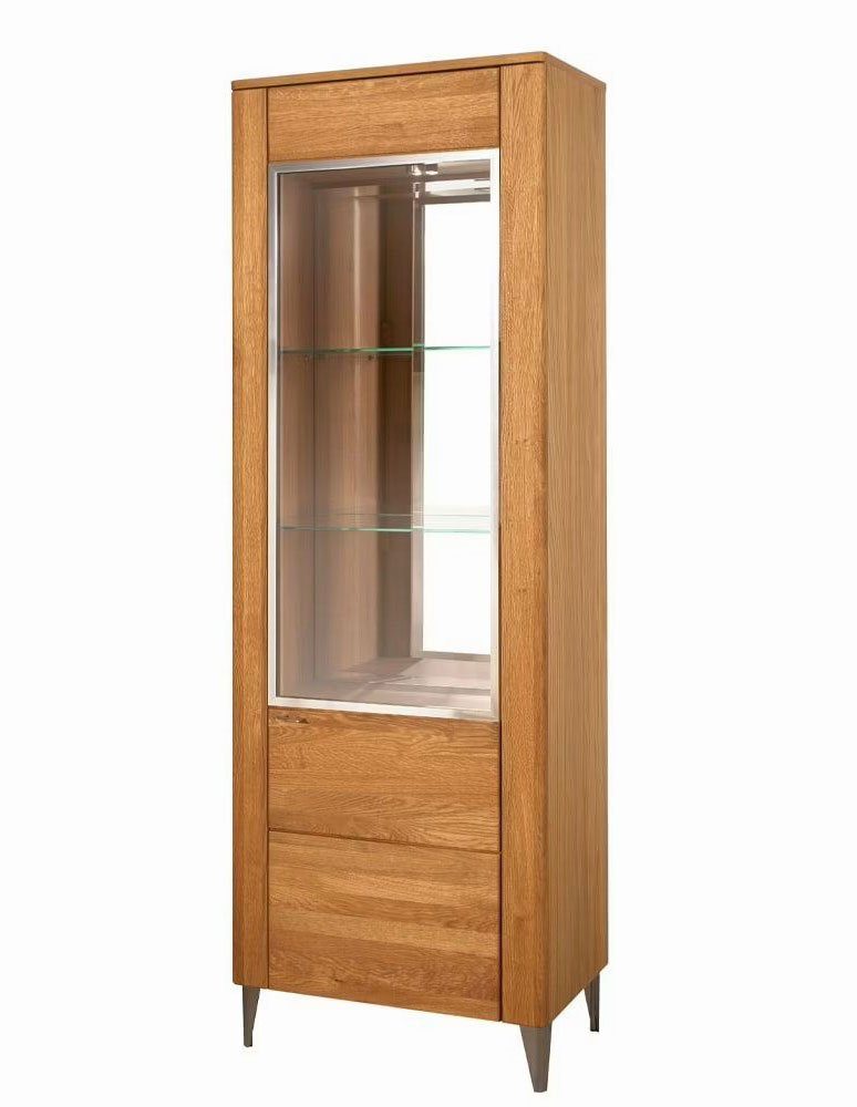 Eiche Latina 1-türig Honig (Latina, Feldmann-Wohnen 70x42x200cm Vitrine) Vitrine